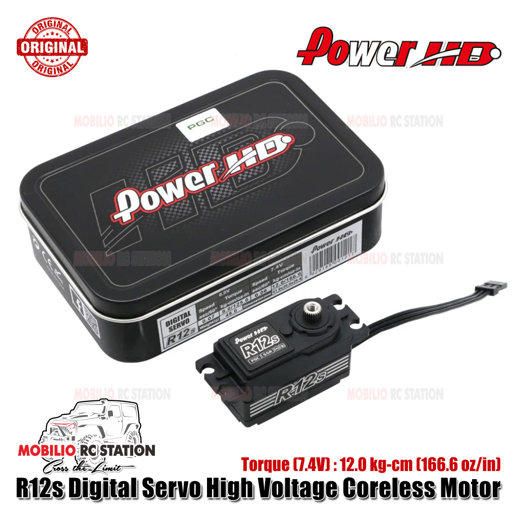 Jual Power HD R12s Digital Servo High Voltage Coreless Motor for 1/10 ...