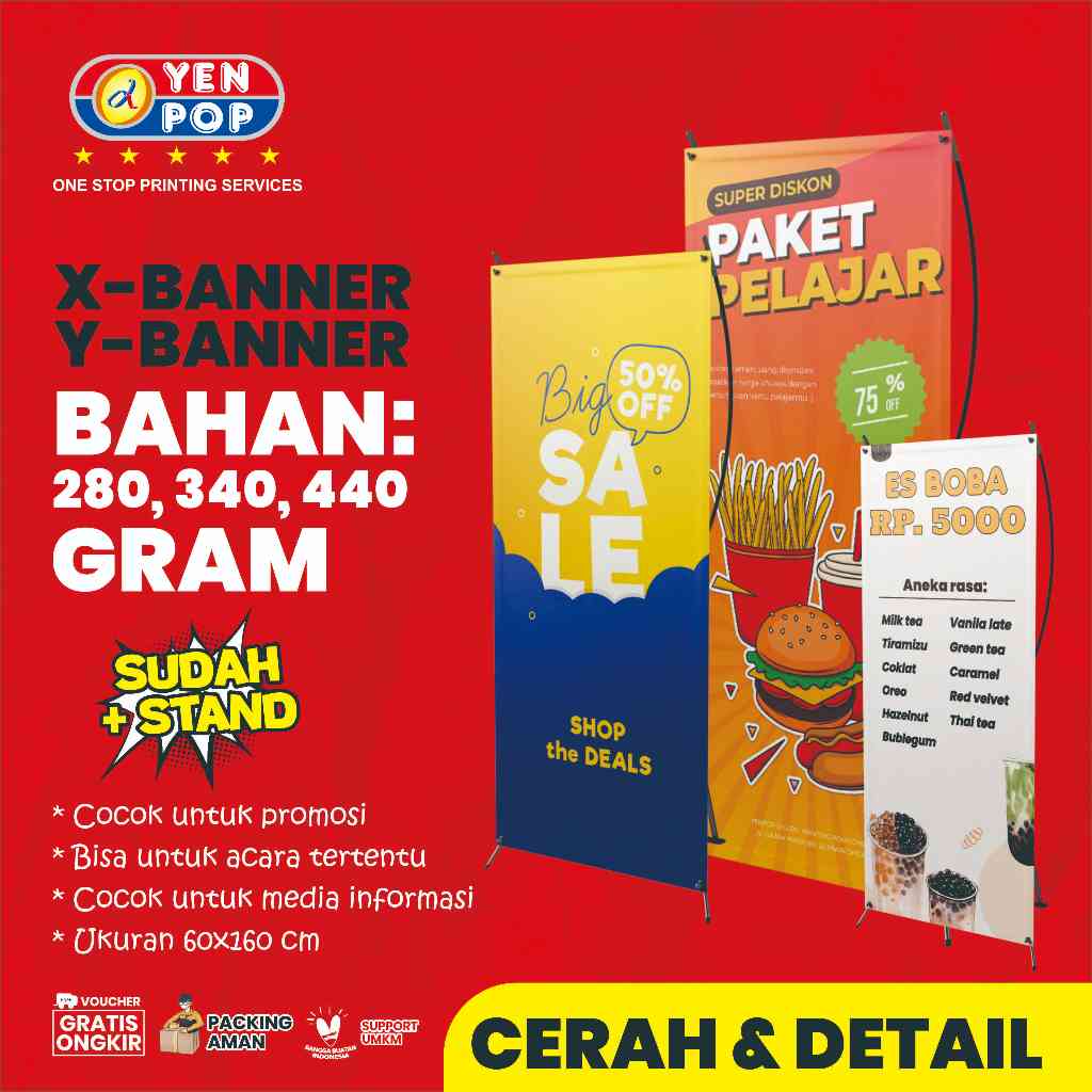 Jual Cetak PAKET ROLL BANNER uk. 60 x 160 cm PREMIUM ( VISUAL + ROLL ...