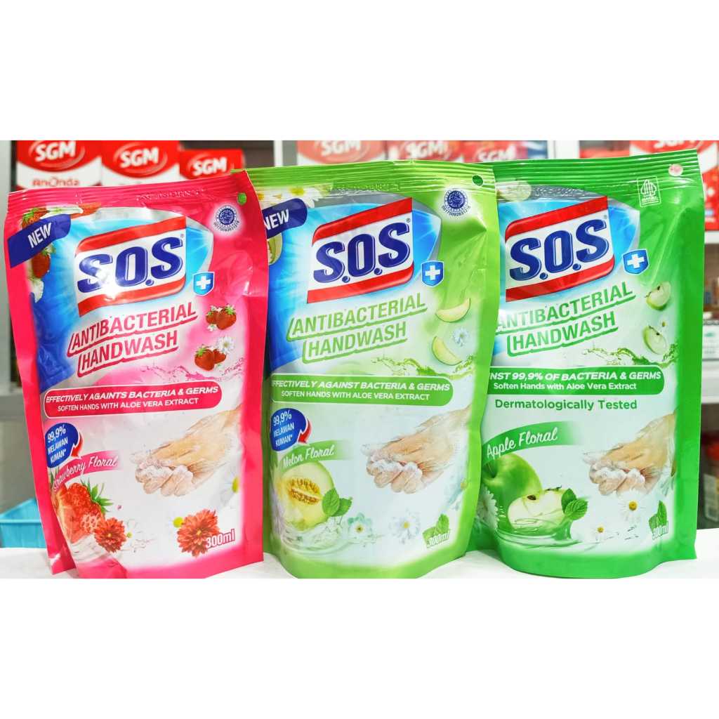 Jual SOS ANTIBACTERIAL (HANDWASH REFILL @300ML DAN @400ML) - SABUN CUCI ...