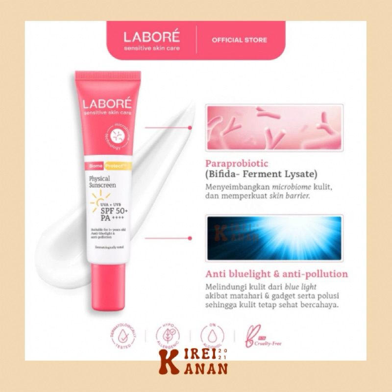 Jual labore biomeprotect physical sunscreen spf 50 Pa+++ 30 / 10 ml ...
