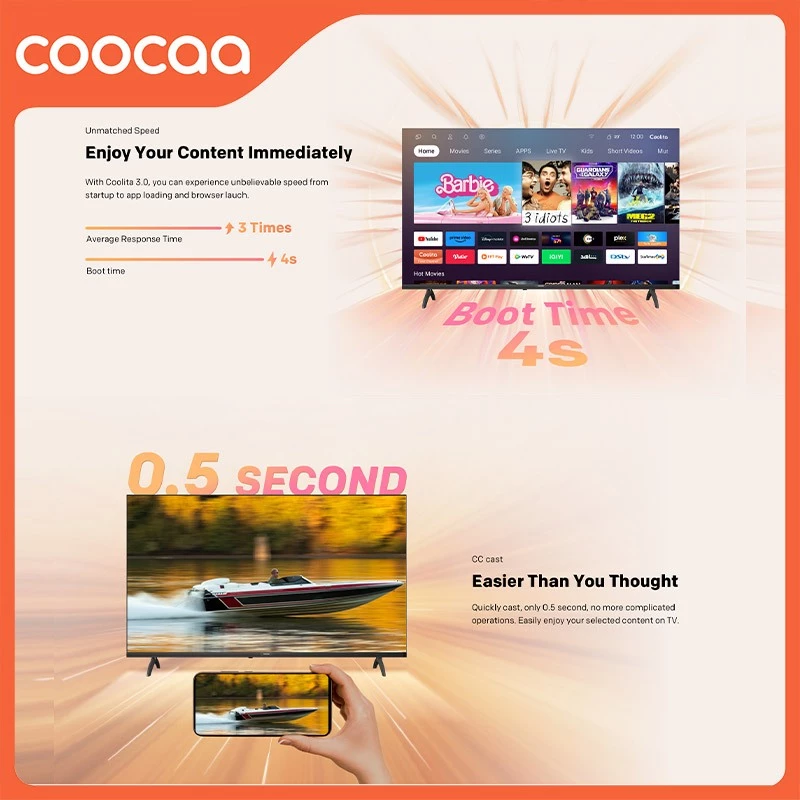 Tampilan antarmuka Coolita OS pada COOCAA Smart TV