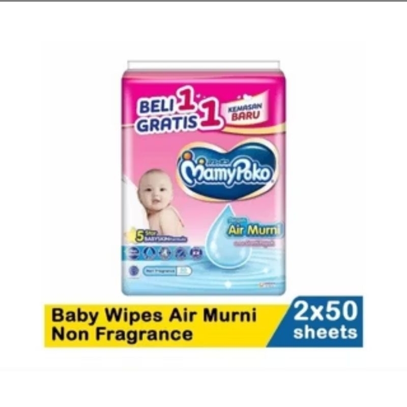Jual Mamypoko Baby Wipes Buy Get free Air Murni Antiseptik