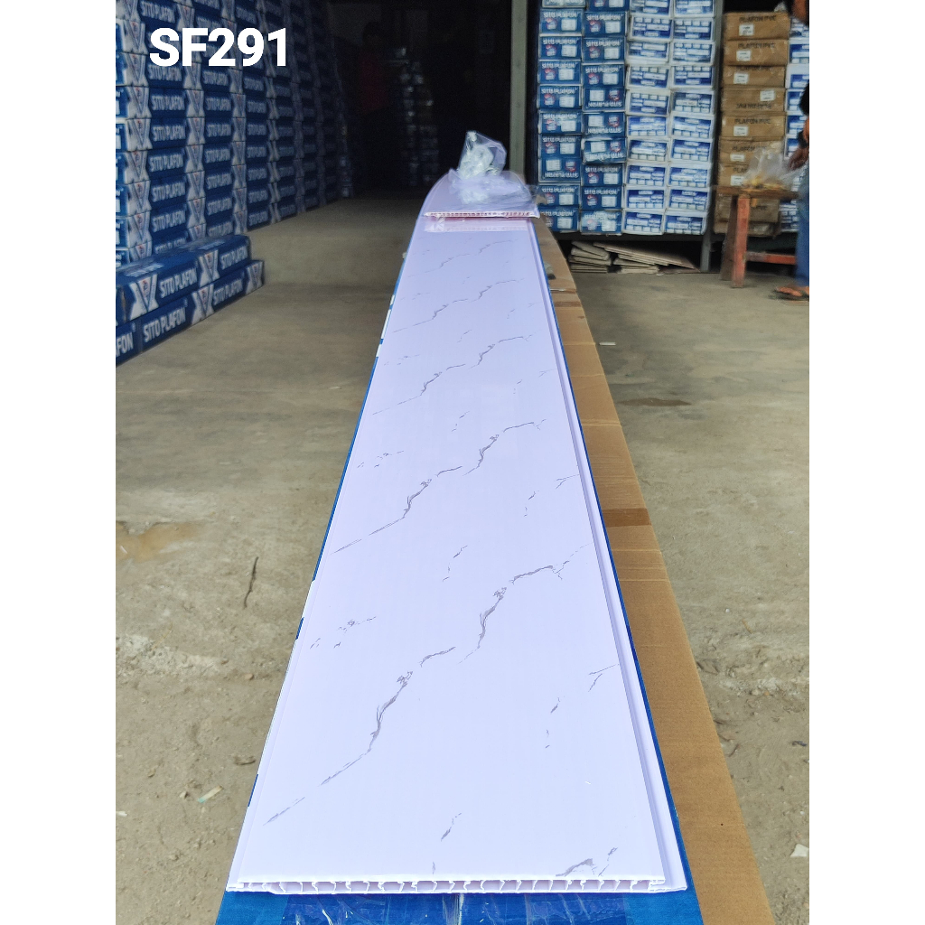 Jual Plafon PVC motif putih marmer glossy mewah SF291 | Shopee Indonesia