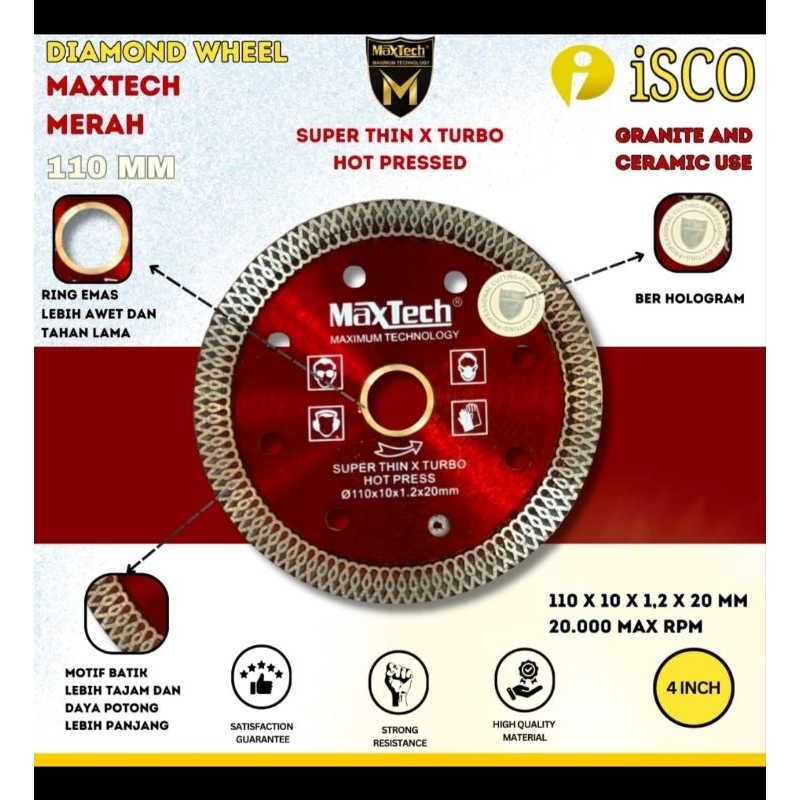 Jual DIAMOND BLADE/DIAMOND WHEEL MAXTECH/PISAU POTONG GRANITE 4 ...