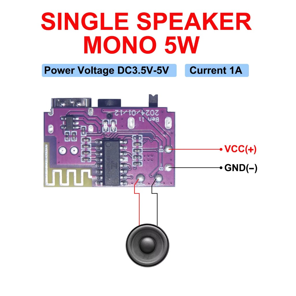 Jual Module TWS Bluetooth 5.4 Mono 5W Power Amplifier Board | Shopee ...