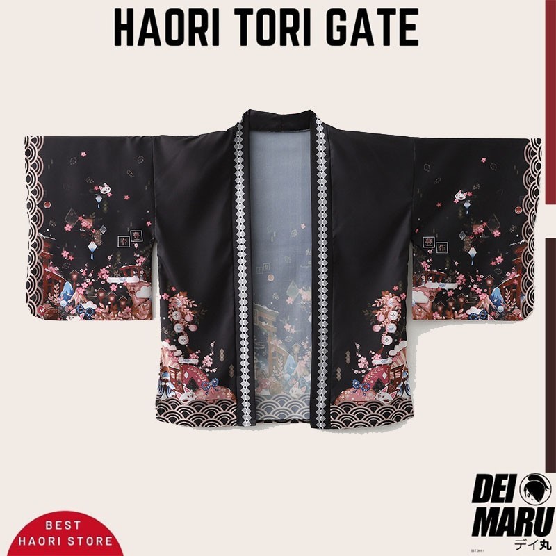 Jual Kostum Jepang Outer Kimono Unisex Haori Tori Gate Outer