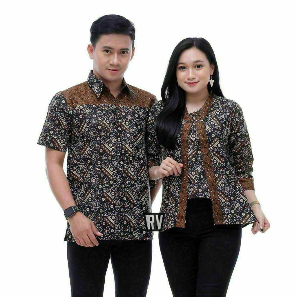 Jual Seragam Batik Kantor - Set Couple Baju Batik motif coklat - Couple ...