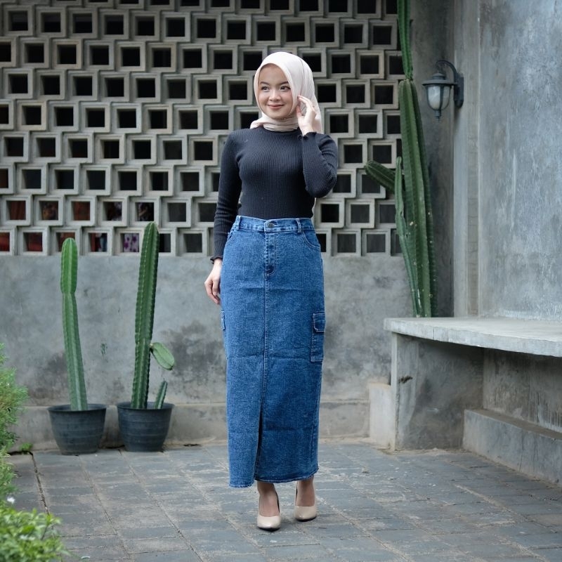 Jual ROK CARGO JEANS//ROK THEANA CARGO | Shopee Indonesia