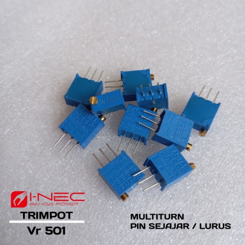 Jual TRIMPOT VR501 / 500ohm Multiturn pin lurus | Shopee Indonesia