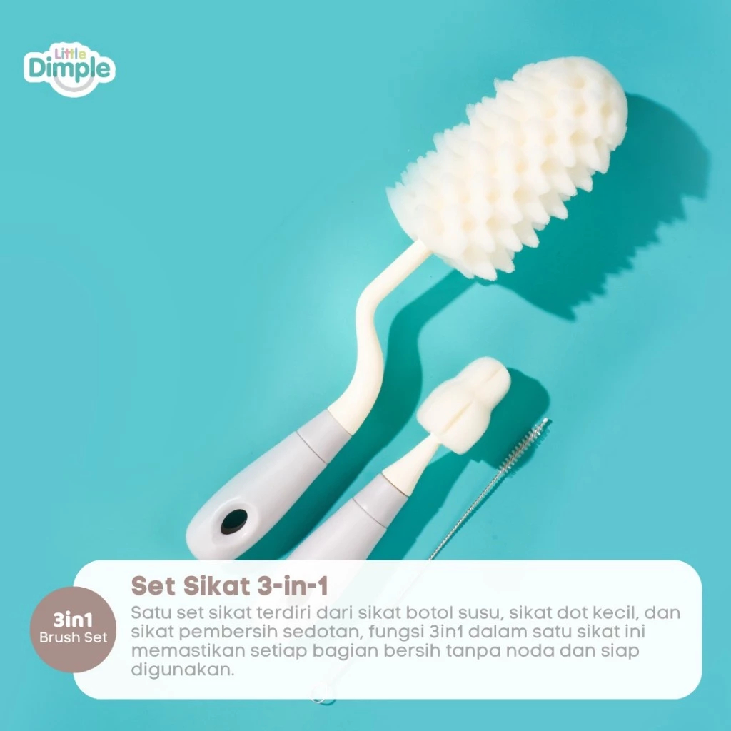 Jual Little Dimple - Premium Sponge Bottle Brush 3IN1 | Shopee Indonesia