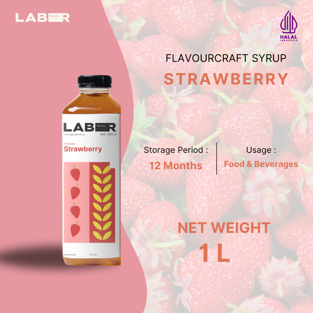 Jual LABR Syrup Strawberry (Sirup Stroberi) 1000mL | Shopee Indonesia