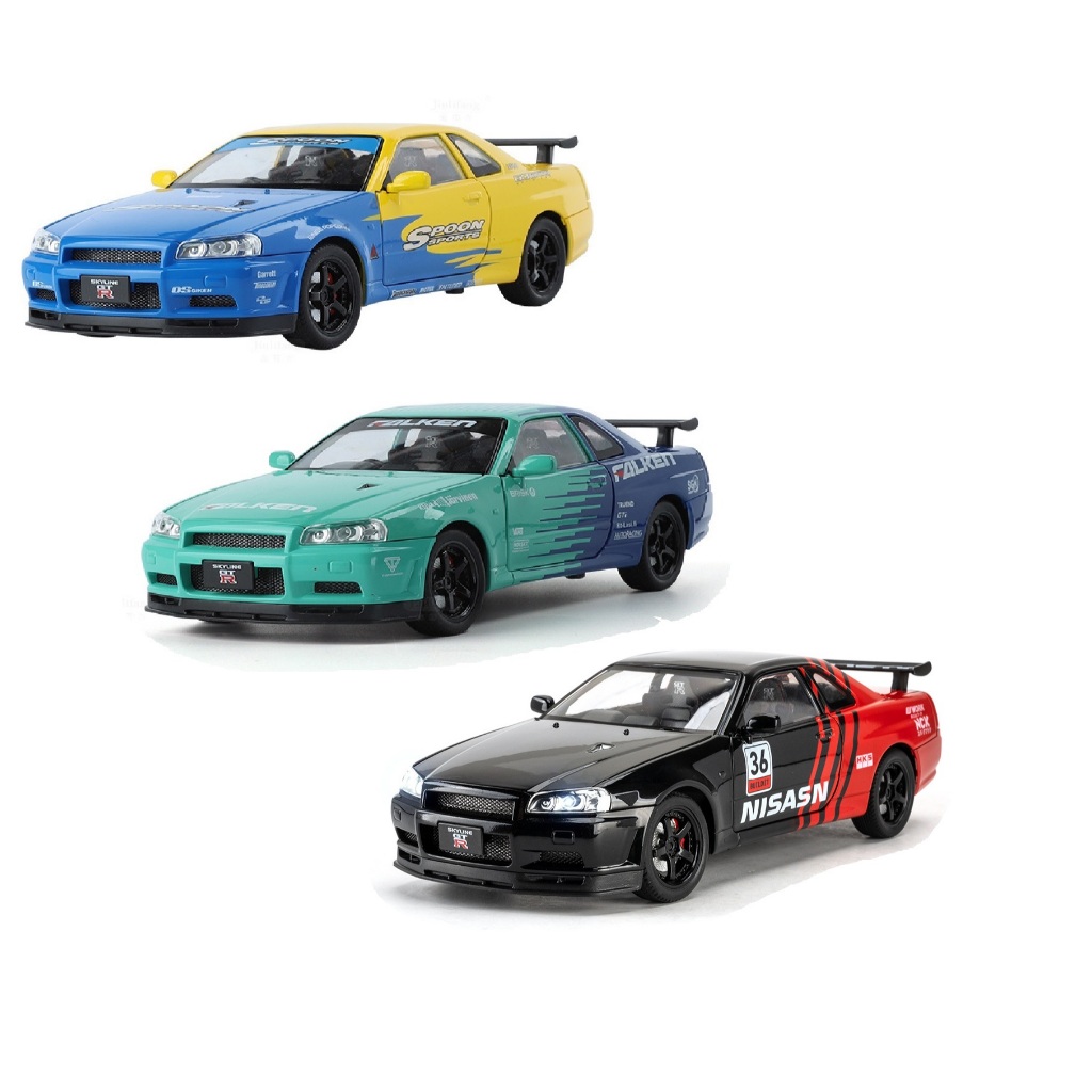 Jual (R321) RBX Diecast Skyline GTR R34 Spoon Falken Scala 1:24 / 1:32 ...