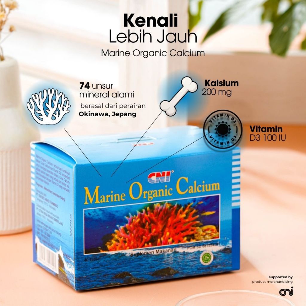 Jual Suplemen Kalsium CNI Marine Organic Calcium 40 Tablet | Shopee ...