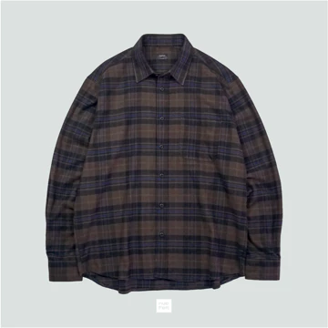 NUEFELT Kemeja Flanel Pria Lengan Panjang Hokkaido