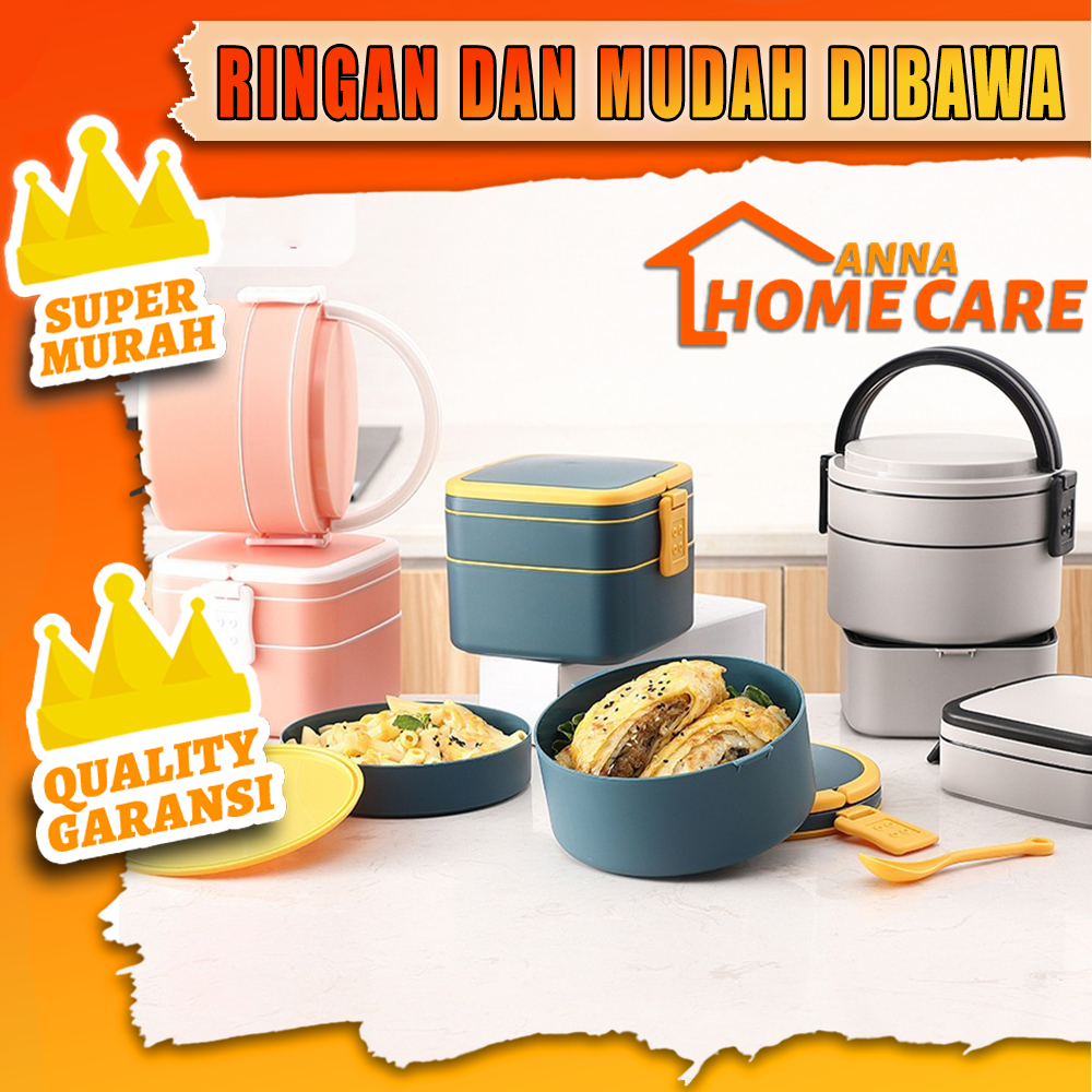 Jual Lunch Box/Kotak Makan 2 Tingkat Lunch Box Susun Food Grade/lunch ...