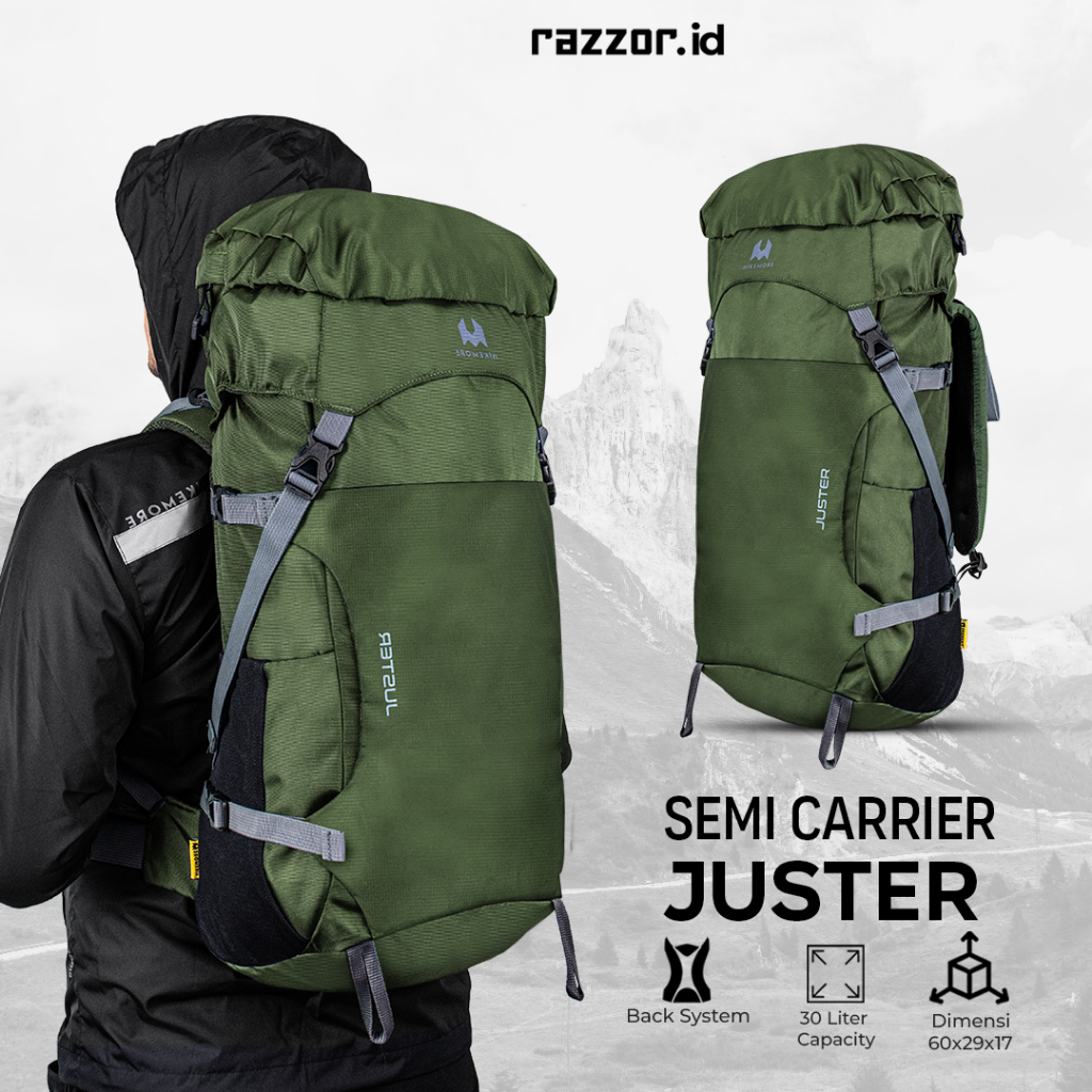 Jual Backpack Outdoor Hikemore Juster Tas Semi Carrier 30L Original ...