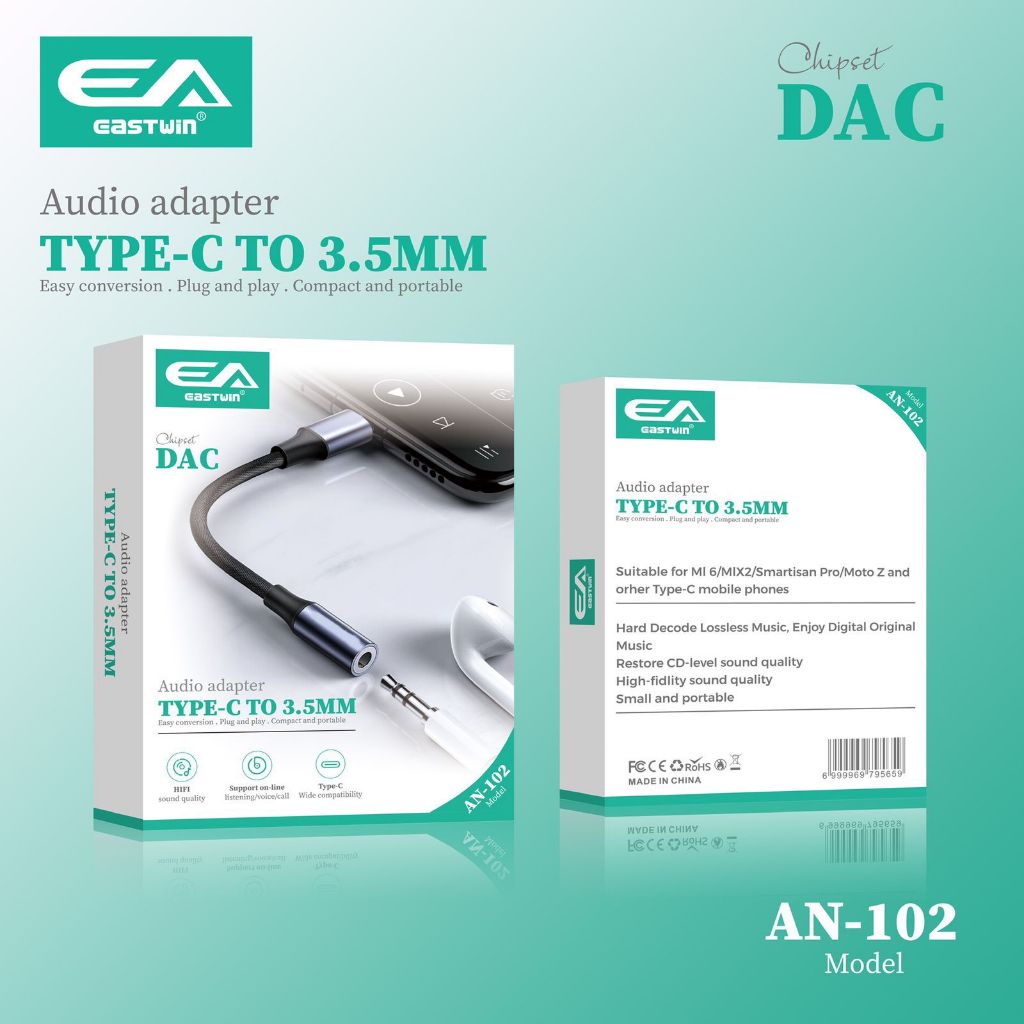 Jual Konverter Adapter Headset DAC EA AN-102 / Splitter Earphone Type-C ...