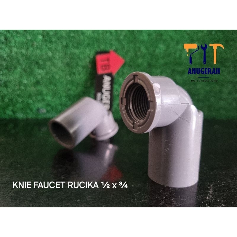 Jual RUCIKA Knie Faucet 1/2 x 3/4 • Overloop Keni Drat Dalam ½x¾ RUCIKA ...