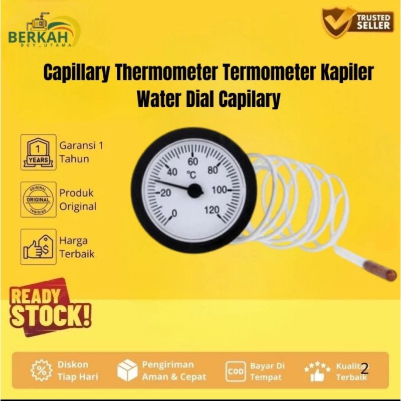 Jual Capillary Thermometer Termometer Kapiler Water Dial Capilary ...