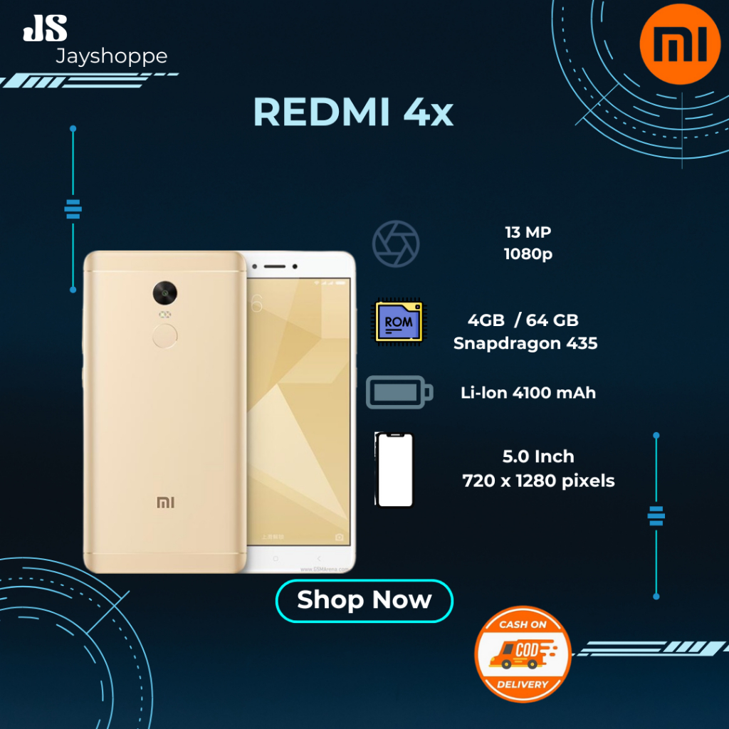 Jual HANDPHONE XIA00OMI REDMI 4X RAM 4/64 3/32 GARANSI 1 TAHUN | Shopee ...