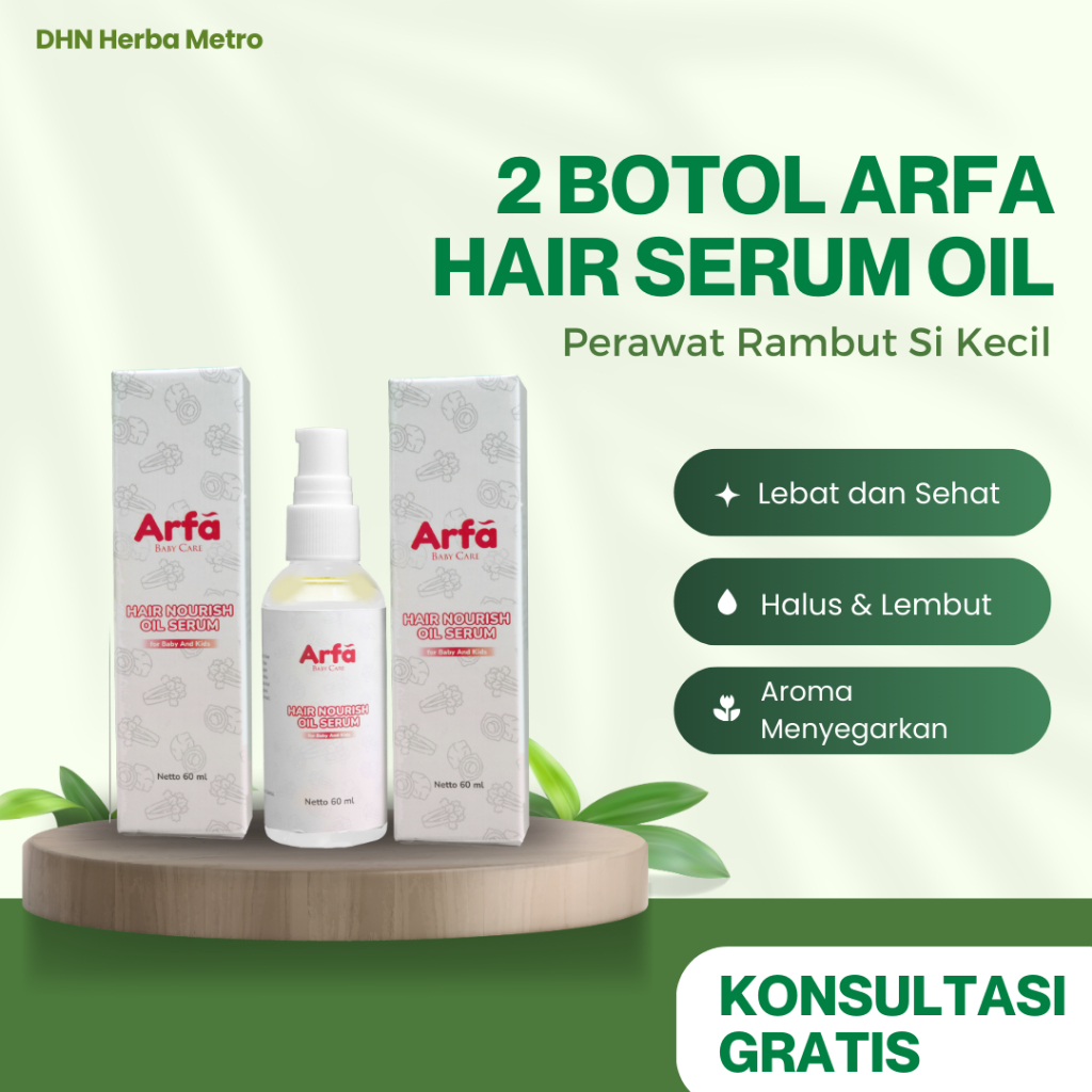 Jual 2 Botol Arfa Baby Care 60ml - HAIR NOURISH OIL SERUM Membantu ...