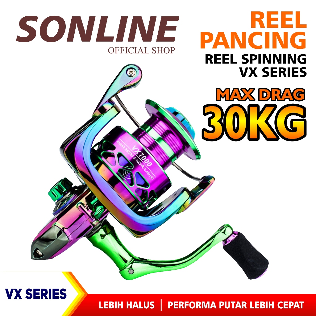 Jual SONLINE - Reel Pancing Spinning Laut Full Besi Reel VX1000-7000 ...