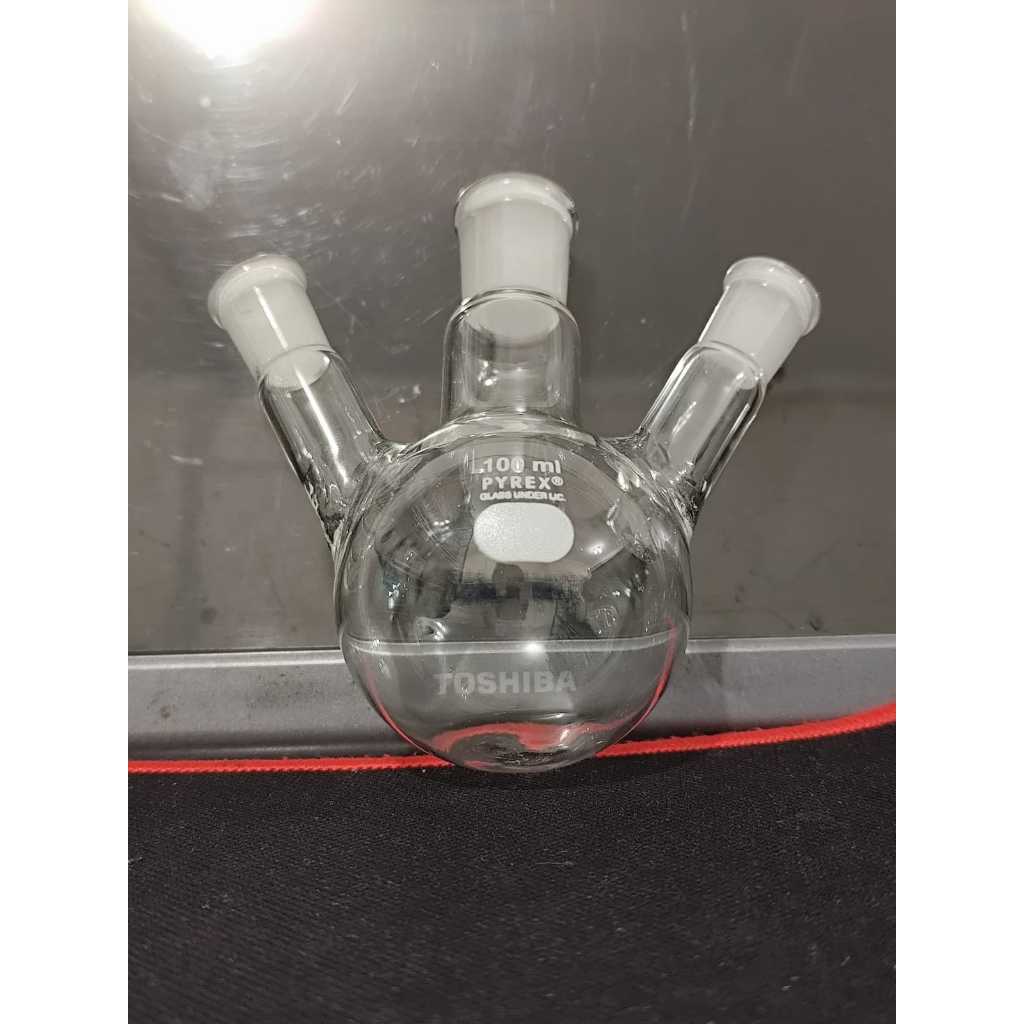 Jual Boiling Flask 3 neck/ Labu Didih 3 leher 100ml Pyrex Class ...