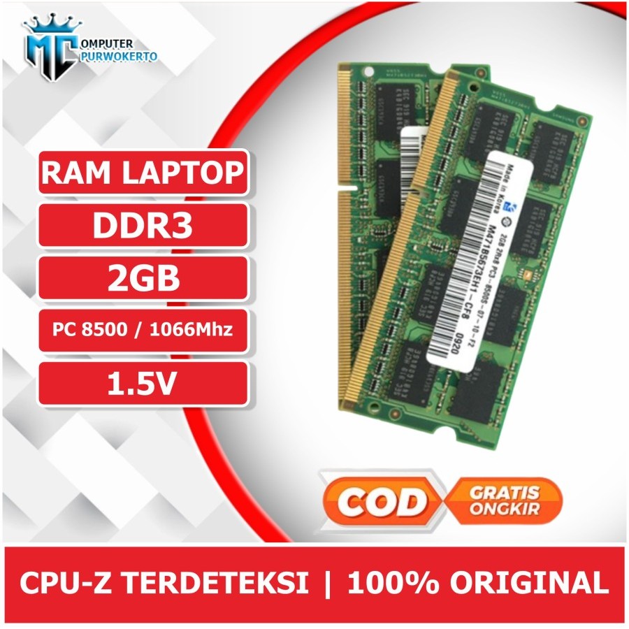 RAM DDR3 SODIMM 2GB PC3-8500 1066MHz A-Tech - Pour Ordinateur Portable, Neuf, Garantie à Vie