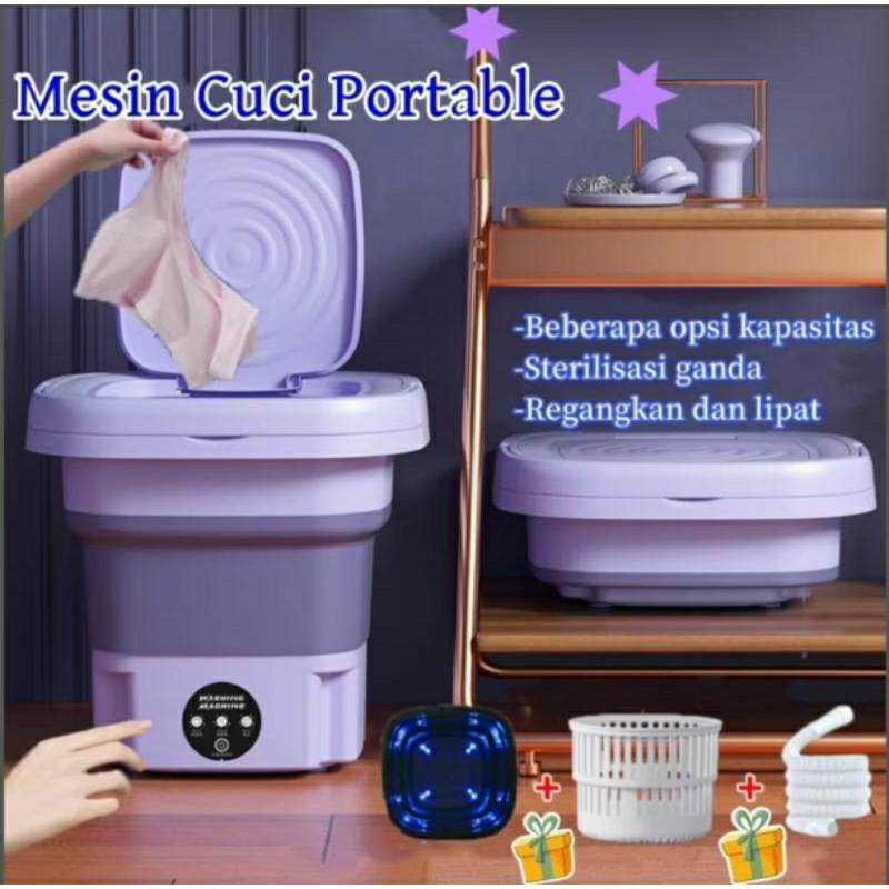 Jual Mesin CUCI Mini Portable Otomatis Lipat 2 Tabung 8L Mesin Cuci ...