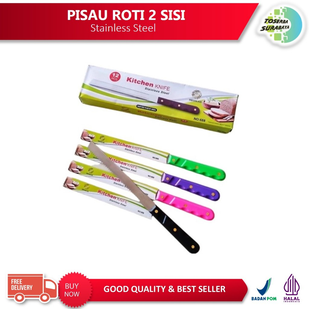 Jual PISAU ROTI 2 sisi (Stainless Steel) | Shopee Indonesia