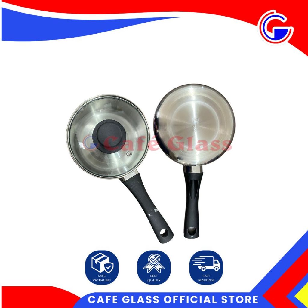 Sauce Pan + Tutup 16Cm Stainless Steel - Panci Rebus Mie - Cookville