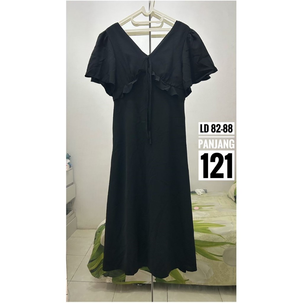 Jual Dress Ruffle Hitam Premium Mewah | Shopee Indonesia