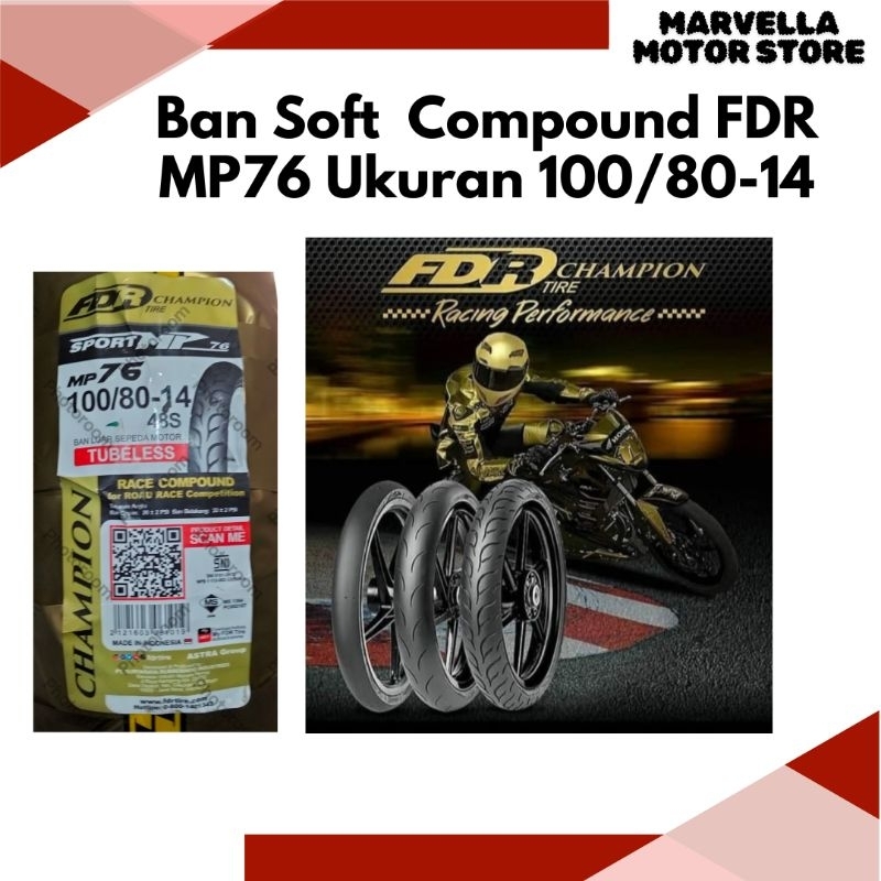 Jual Ban FDR MP76 SoftCompond 100/80-14 Tubeles | Shopee Indonesia