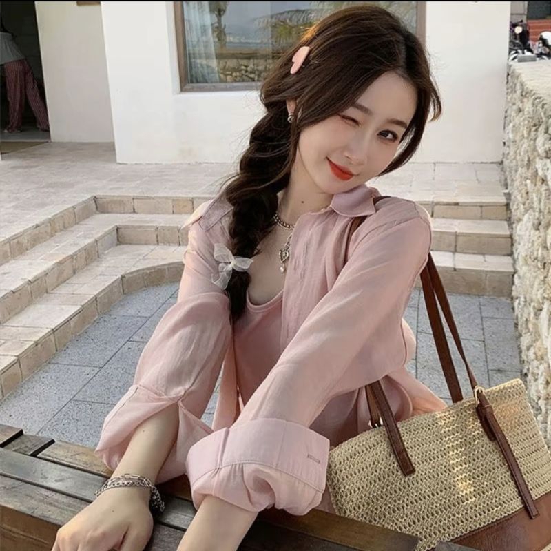 Jual YOLLA SHIRT - KEMEJA TOP KOREAN STYLE | Shopee Indonesia