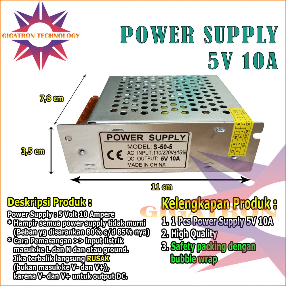 Jual New Stock Power Supply 5V 1A Body Jaring Switching Power Supply ...
