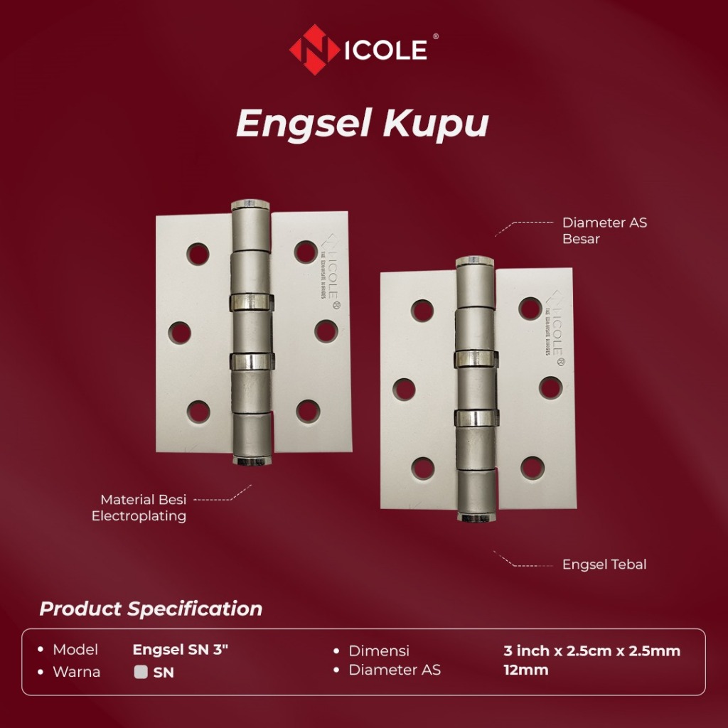 Jual HJK Engsel Pintu Rumah 3 Inci 4 Inci 5 Inci / Door Hinges | Shopee ...