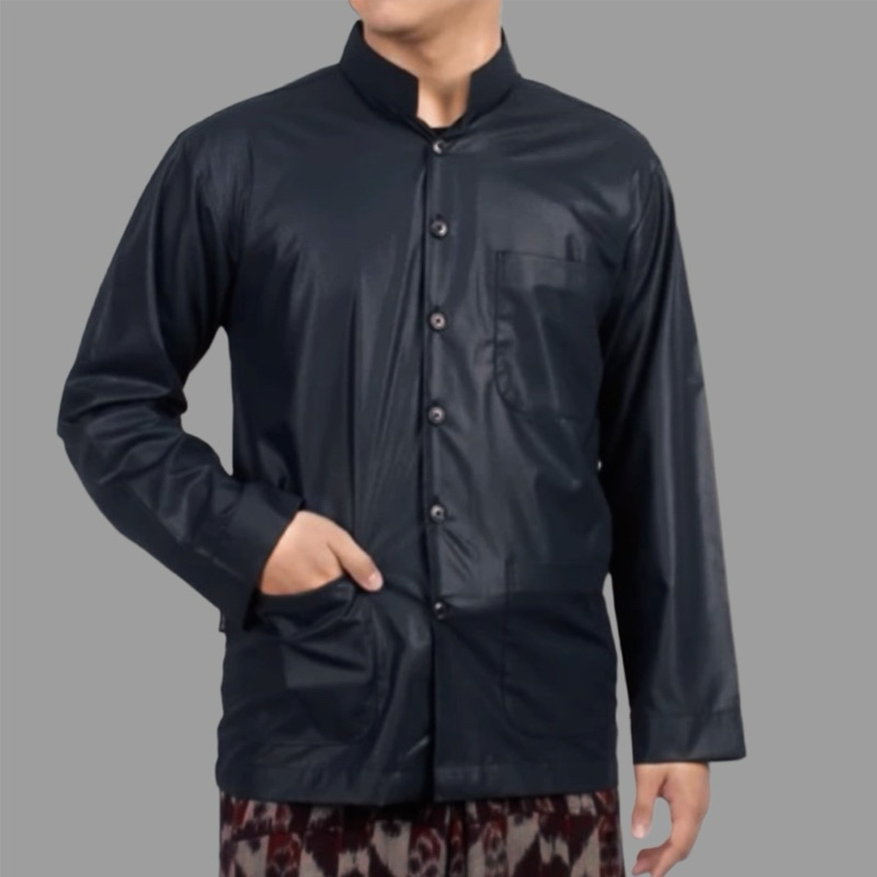 [TERLARIS] BAJU KOKO PRIA HAIBAH POLOS SAKU DEPAN ALWAFI