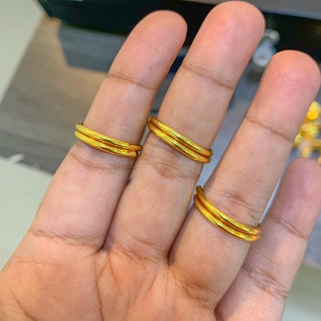 Jual cincin lilit polos Lapis Emas 24krt Crum Emas Muda gram