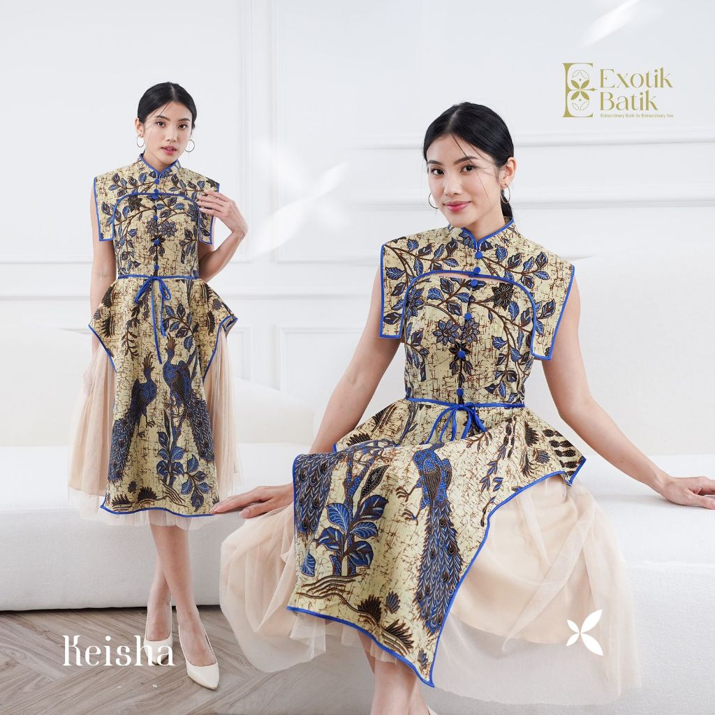 Jual Keisha Baatik Dress/Batik Couple Set/Batik Pesta/Batik Kondangan ...