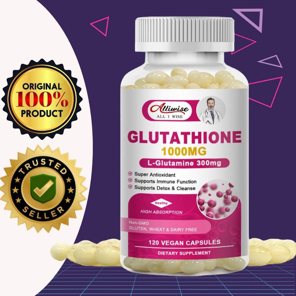 Jual Alliwise 1000mg Kapsul Glutathione Tinggi antioksidan Mengurangi  Jerawat Vitamin C Anti-Penuaan