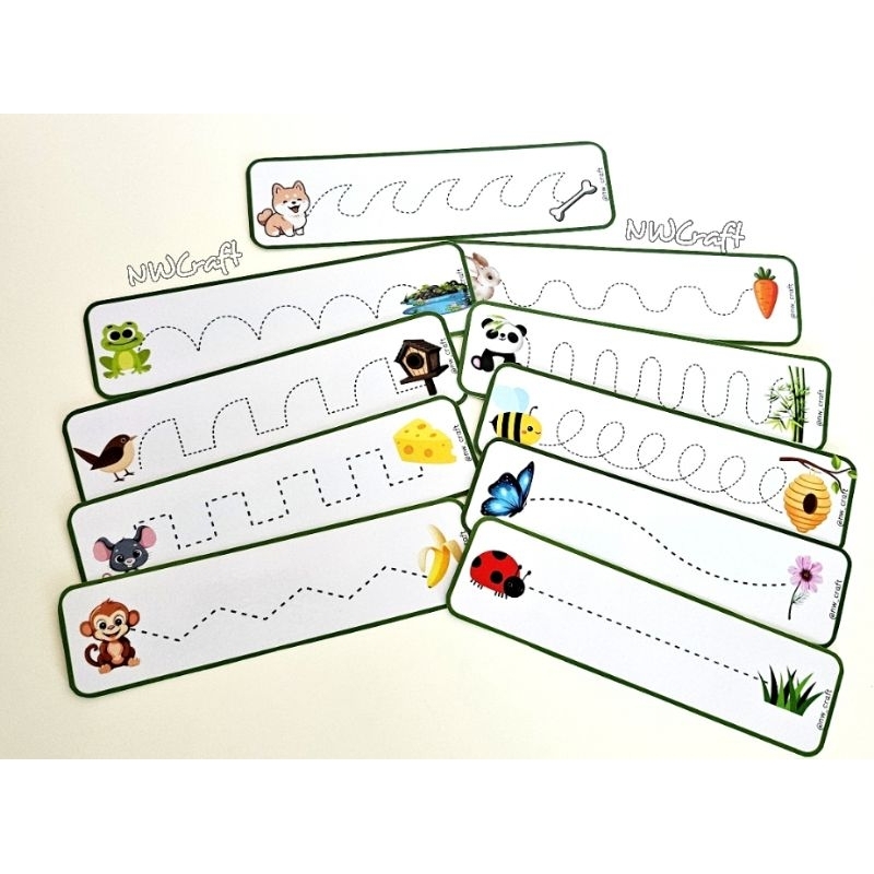 Jual [NWCraft] FlashCard Kartu Tracing Line Belajar Menulis Pola Garis ...