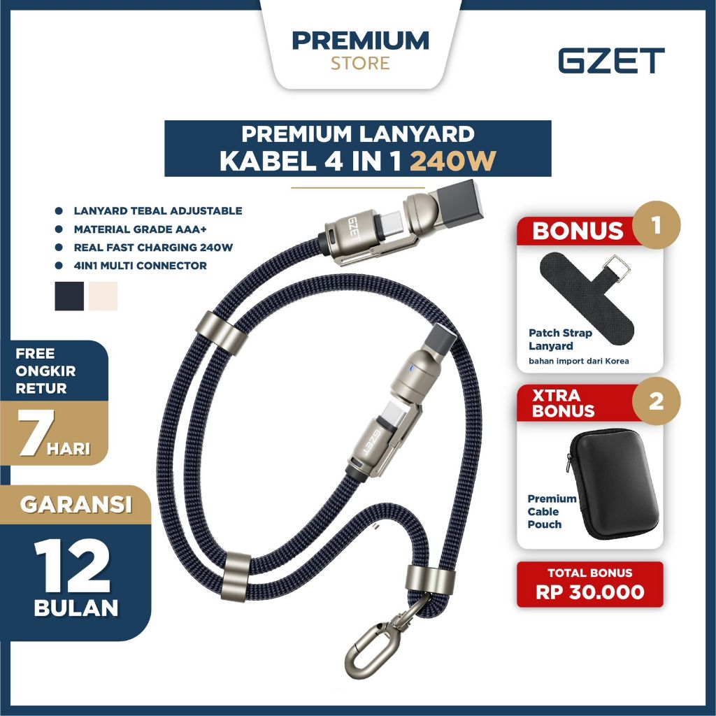 QUARKZMAN 4 oogjes voor lanyard-kabel 40 cm x 1,5 mm kabel van