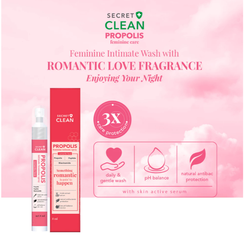Jual Secret Clean Propolis Feminine Romantic Love (Merah) | Shopee ...