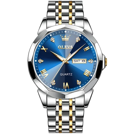 RK003 OLEVS Jam Tangan Pria Anti Air Original Stainless Steel Luminous Men Watch Analog Model 9936