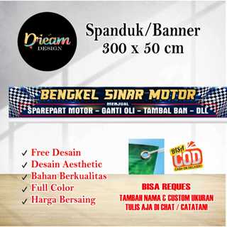 Jual Jual Cetak Spanduk Banner X Cm Bengkel Sinar Motor Shopee