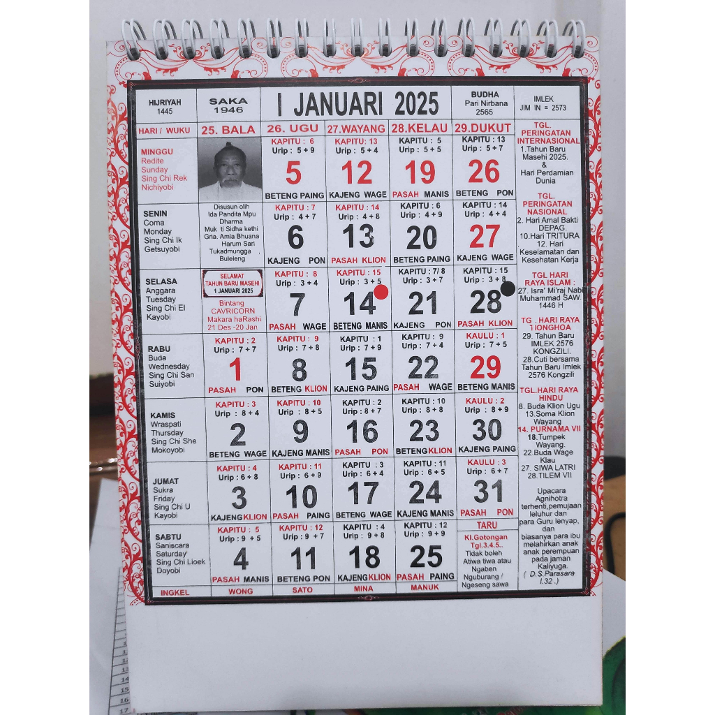 Jual KALENDER MEJA BALI 2025 IDA PANDITA dan WAYAN GINA | Shopee Indonesia