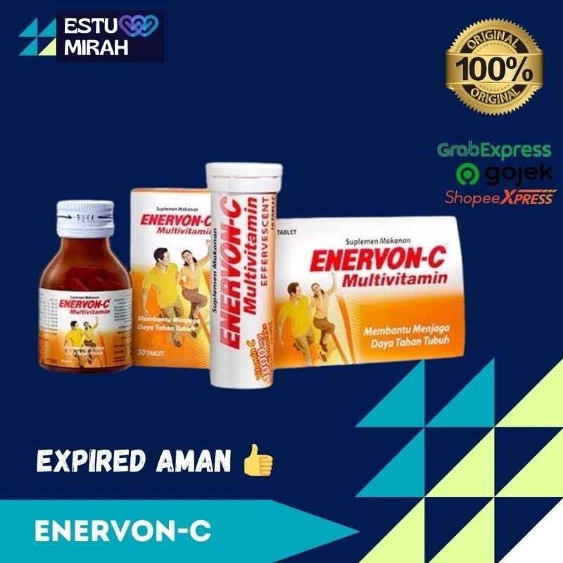 Jual ENERVON C TABLET, STRIP, BOTOL isi 30 tab, Enervon C Effervescent ...