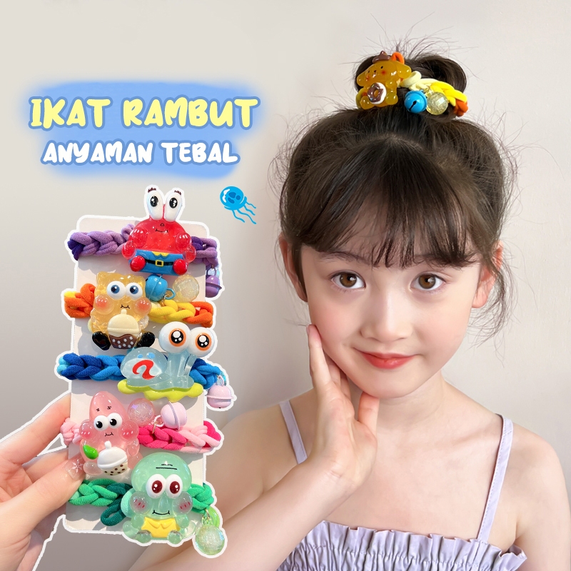 Jual ROVEDCITY Ikat Rambut Tambang Anak Model Kepang Motif SpongeBob ...