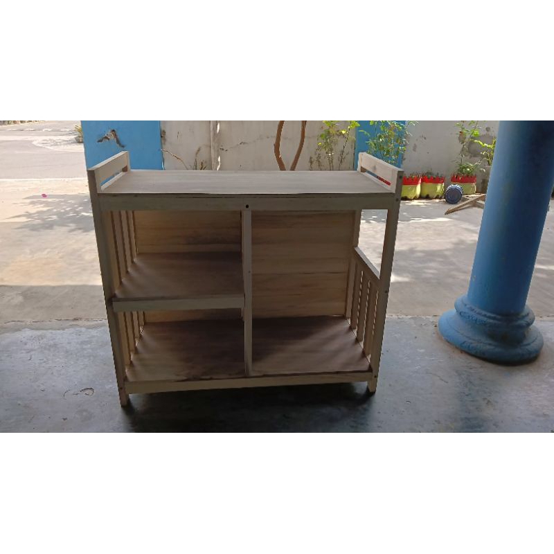 Jual Meja kompor 2 tungku/meja televisi/meja rice cooker, berbahan kayu ...