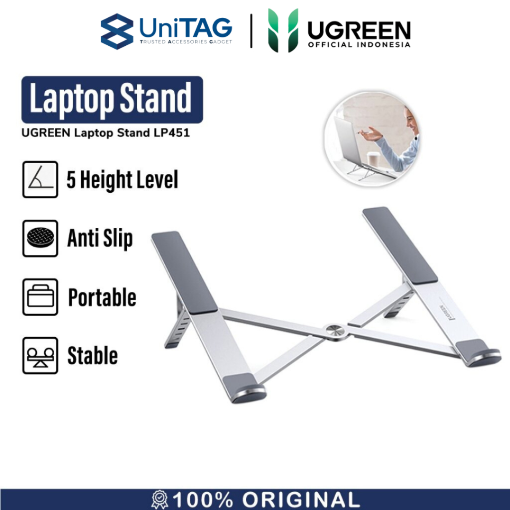 Jual Laptop Stand Alumunium Portable UGREEN Foldable Notebook Tablet ...